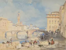 Ponte Santa Trinità, Florence, before 1832. Creator: James Duffield Harding