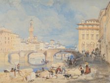 Ponte Santa Trinità, Florence, before 1832. Creator: James Duffield Harding