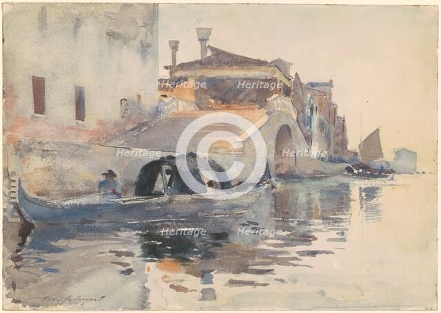 Ponte Panada, Fondamenta Nuove, Venice, c. 1880. Creator: John Singer Sargent.