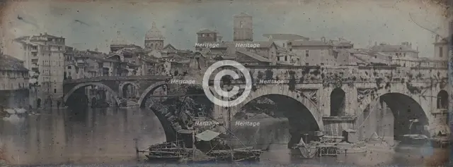 Ponte Rotto (Pons Aemilius), Rome, 1842. Creator: Joseph Philibert Girault De Prangey.