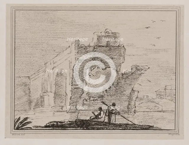 Ponte Rotto, Rome, late 18th-early 19th century. Creator: John Whessell.