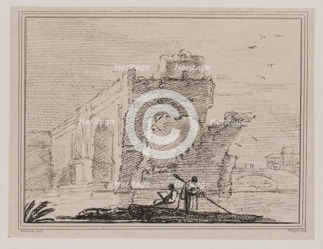 Ponte Rotto, Rome, late 18th-early 19th century. Creator: 
John Whessell.