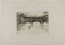Ponte Vecchio, destroyed plate, 1880. Creator: Otto Henry Bacher