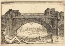 Ponte Vecchio, Florence, c. 1617. Creator: Jacques Callot