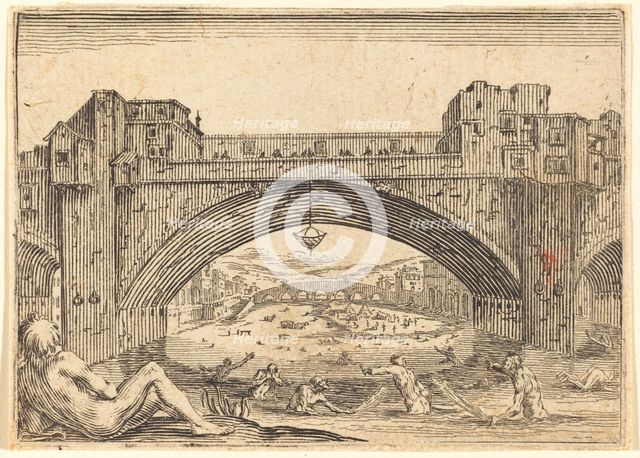 Ponte Vecchio, Florence, c. 1622. Creator: Jacques Callot.