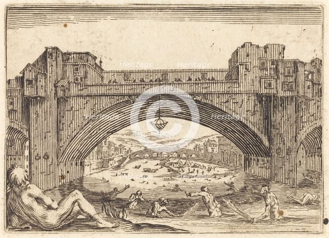 Ponte Vecchio, Florence, c. 1622. Creator: Jacques Callot.