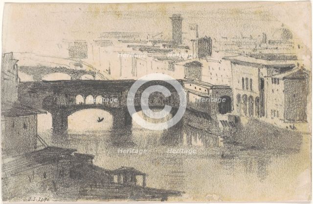 Ponte Vecchio, Florence [recto], 1870-1872. Creator: John Singer Sargent.