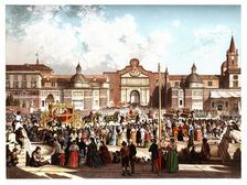 Pontifical ceremonies. Arrival of the Pope in a carriage to the church of Santa Maria del Popolo.…