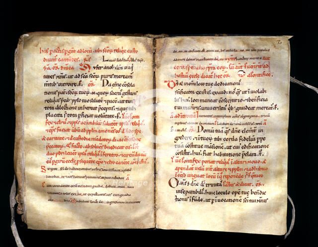 Pontifical from Vic, manuscript on parchment made in the scriptorium of the Cathedral of Vic, fir…