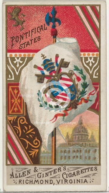 Pontifical States, from Flags of All Nations, Series 1 (N9) for Allen & Ginter Cigarettes ..., 1887. Creator: Allen & Ginter.