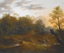 Pony Cart Crossing a Woodland Brook, about 1815. Creator: Benjamin Barker