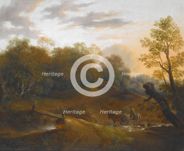 Pony Cart Crossing a Woodland Brook, about 1815. Creator: Benjamin Barker.