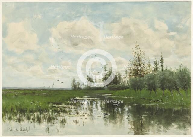 Pool with trees and pasture, 1866-1892. Creator: Frederik Jacobus van Rossum du Chattel.