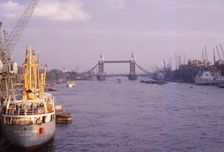 Pool of London with Docks and Tower Bridge, London, England, 1962. Artist: CM Dixon