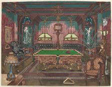 Pool Room, 1890, 1935/1942. Creator: Perkins Harnly