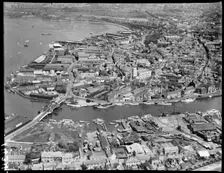 Poole Old Town and the waterfront, Poole, 1936. Creator: Aeropictorial Ltd