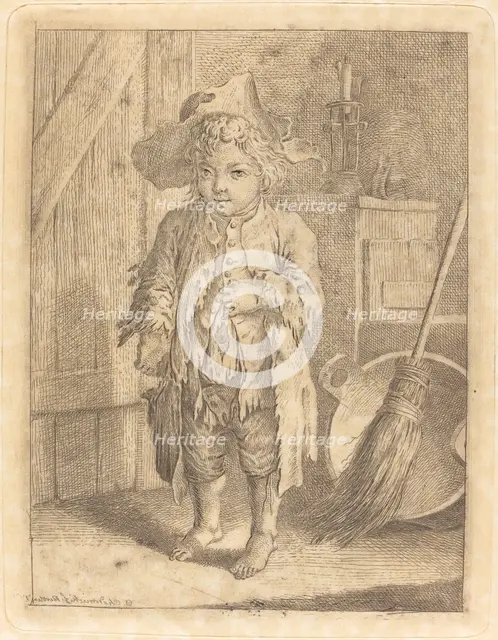 Poor Boy Showing His Navel, 1758. Creator: Daniel Nikolaus Chodowiecki.