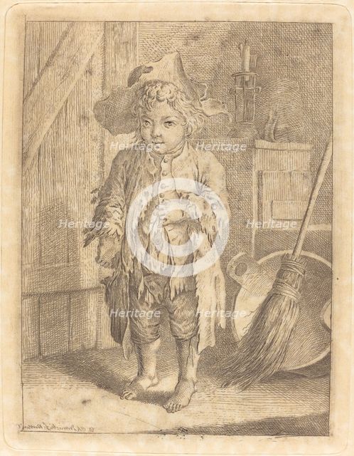 Poor Boy Showing His Navel, 1758. Creator: Daniel Nikolaus Chodowiecki.