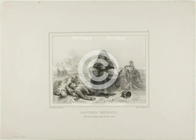 Poor Children!! May God take pity on their souls!, 1834. Creator: Auguste Raffet.