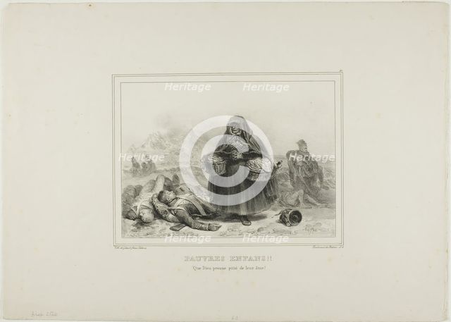 Poor Children!! May God take pity on their souls!, 1834. Creator: Auguste Raffet.