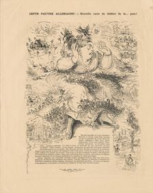 Poor Germany! - New map of the theatre of . . . Peace! , 1866. Creator: Gillot, Firmin (1820-1872)