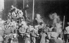 Poor in North France fed from German field kitchen, between c1914 and c1915. Creator: Bain News Service