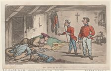Poor Johnny on the sick list, from "The Military Adventures of Johnny Newcome", 1815., 1815. Creator: Thomas Rowlandson
