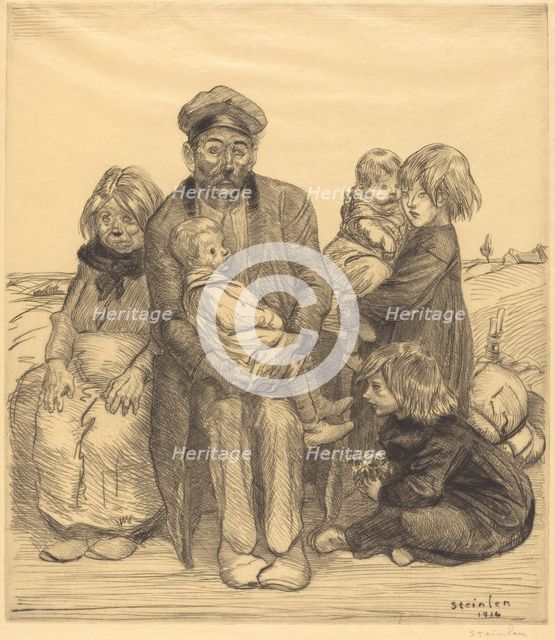 Poor People (Les pauvres gens), 1914. Creator: Theophile Alexandre Steinlen.