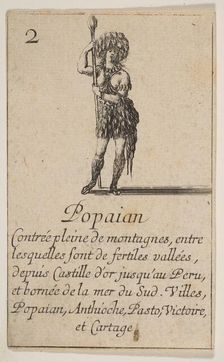 Popayan, from Game of Geography (Jeu de la Géographie), 1644. Creator: Stefano della Bella