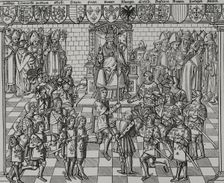 Pope Urban II, (1042-1099) preaching at the Council of Clermont, 1095, 1522 (1877). Creator: Unknown