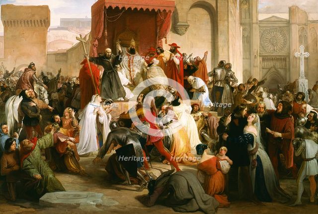 Pope Urban II Preaching the First Crusade in the Square of Clermont.