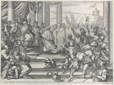 Pope Alexander III presents Doge Ziani with standards and bugles after his defeat of H..., ca. 1720. Creator: Anon