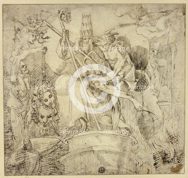 Pope Embraced by Devil, n.d. Creator: Unknown.