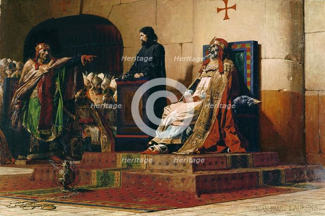 Pope Formosus and Stephen VII, 1870. Artist: Laurens, Jean-Paul (1838-1921)