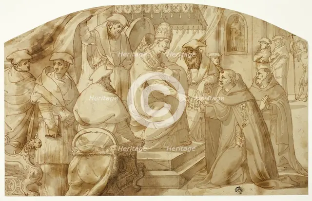 Pope Granting Saint Anthony of Padua a Bull of Indulgence, n.d. Creator: Unknown.