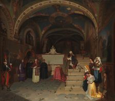 Pope Gregory XVI Visiting the Church of San Benedetto at Subiaco, 1843. Creator: Jean-François Montessuy