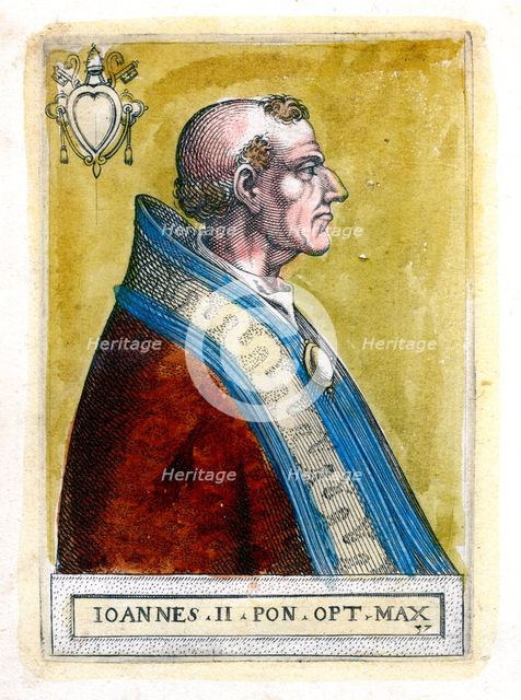 Pope John II (d535), c19th century. Artist: Unknown
