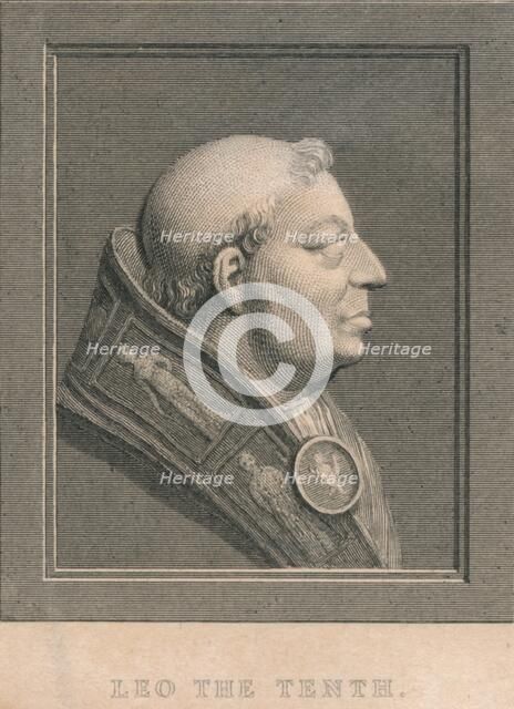 Pope Leo X (1475-1521), born Giovanni di Lorenzo de' Medici, c1830. Artist: Unknown.