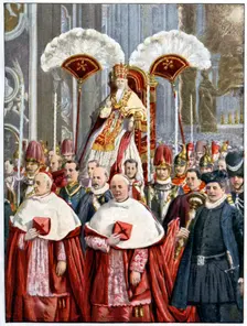 Pope Leo XIII in The Basilica of Saint Peter, Rome, 1900