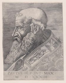 Pope Paul III, Bareheaded, dated 1534. Creator: Agostino Veneziano