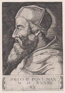 Pope Paul III in a Skullcap, ca. 1514-36. Creator: Agostino Veneziano