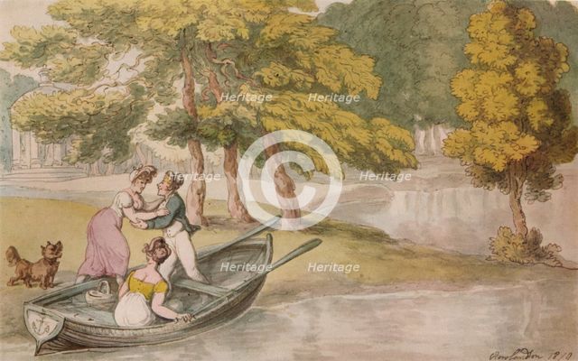 'Pope's Villa, Twickenham: The Outing', c1819. Artist: Thomas Rowlandson.