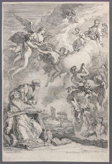 Pope Saint Gregory I Frees the Souls from Purgatory with His Prayers, 1731. Creator: Francesco Fontebasso