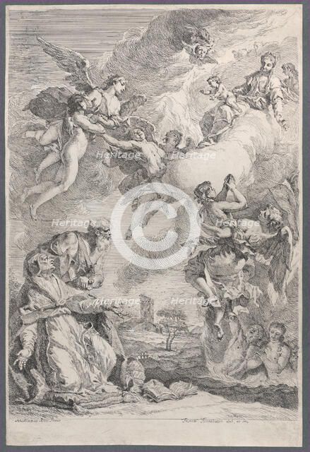 Pope Saint Gregory I Frees the Souls from Purgatory with His Prayers, 1731. Creator: Francesco Fontebasso.