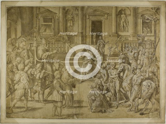 Pope Sylvester Blessing the Emperor Constantine, n.d. Creator: Unknown.