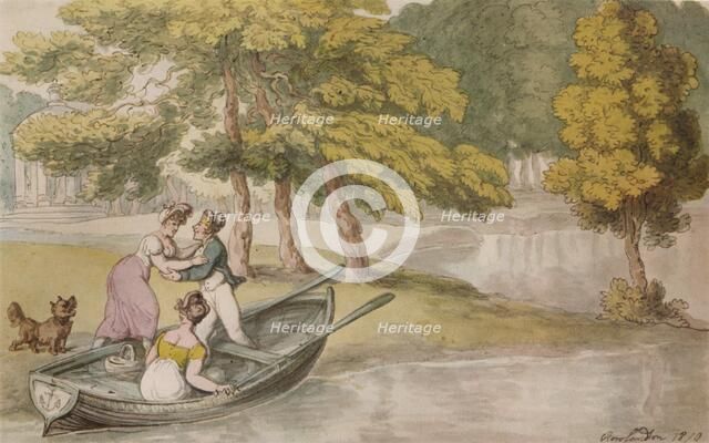 'Pope's Villa, Twickenham: The Outing', c1819. Artist: Thomas Rowlandson.