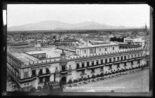 Popocatapetl [sic] and Iztachihuatl [sic] from the cathedral, between 1880 and 1897. Creator: William H. Jackson