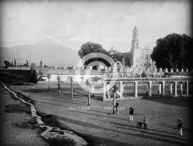 Popocatepetl from the plaza, Amecameca, between 1880 and 1897. Creator: William H. Jackson.
