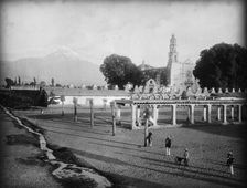 Popocatepetl from the plaza, Amecameca, between 1880 and 1897. Creator: William H. Jackson