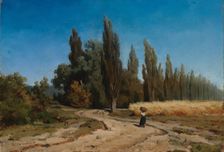 Poplar alley, 1856. Creator: Werner Holmberg